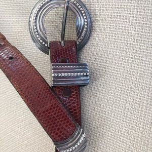 James Reid Santa Fe lizard belt/silver buckle 36